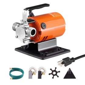 Water Transfer Pump, 120V AC 360 GPH 1/10 HP, Portable Electric Utility Pump with 6 ft Suction Hose Kit, Carbon Brushes, Impeller, Suction Strain