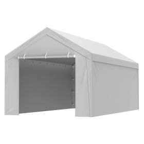Carport Replacement Canopy Cover Top + Side Wall 10 x 20 ft, Garage Tent Shelter Tarp Heavy-Duty Waterproof & UV Protected