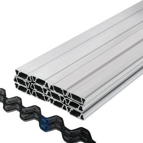 Spring Wire and Lock Channel, 6.56ft Spring Lock & U-Channel Bundle for Greenhouse, 50 Packs PE Coated Spring Wire & Aluminum Alloy Channel