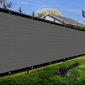 Artpuch Privacy Fence Screen Dark Grey Customized Outdoor Mesh Panels for Backyard, Balcony,Patio,Construction Site with Zip Ties (Color: Dark Grey, size: 3x122 ft)