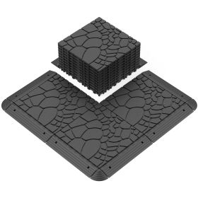 11.81"x11.81"x0.79"Grey & Brown Colors - Stylish Interlocking Flooring (Color: Gray)