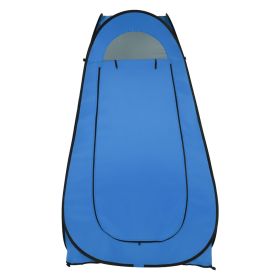 Pop Up Privacy Shower Tent Quick Setup Waterproof Zipper Closure Portable Outdoor Changing Room for Camping Beach RV Travel Compact Bath Tent wit (Color: Blue)